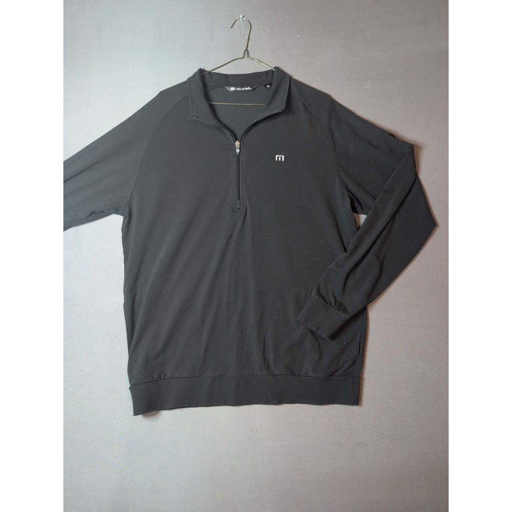 Travis Mathew Men's Golf Quarter Zip Black XL Pullover Long Sleeve